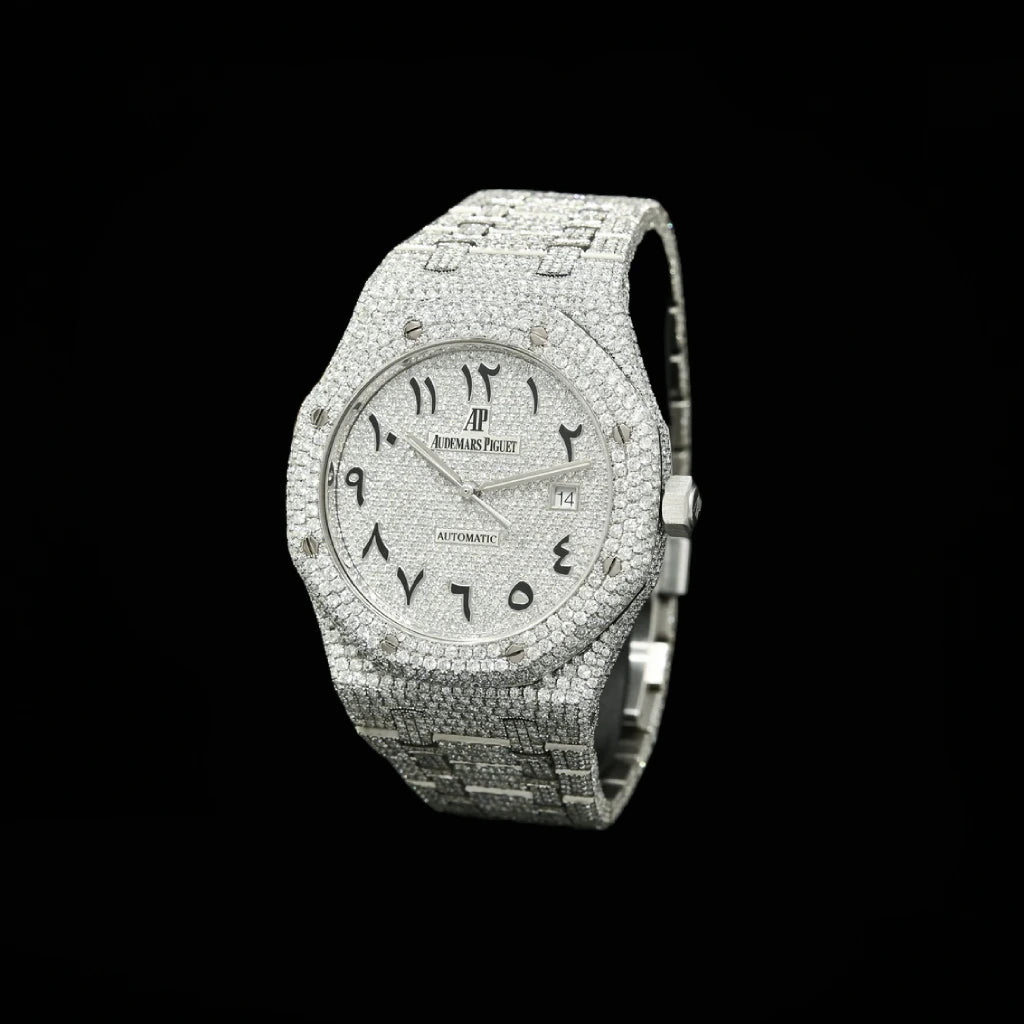 Moissanite Arabic Dial Iced Out Watch