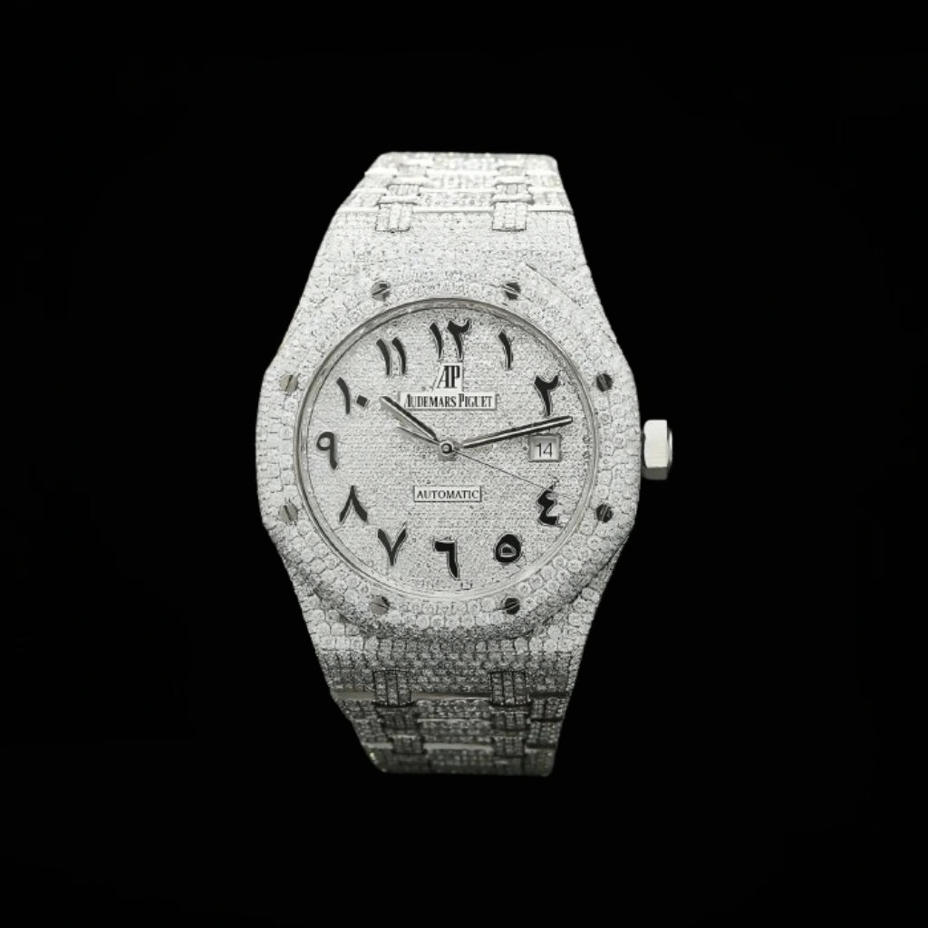 Moissanite Arabic Dial Iced Out Watch