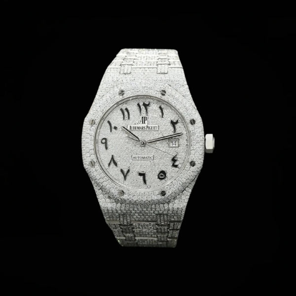 Moissanite Arabic Dial Iced Out Watch