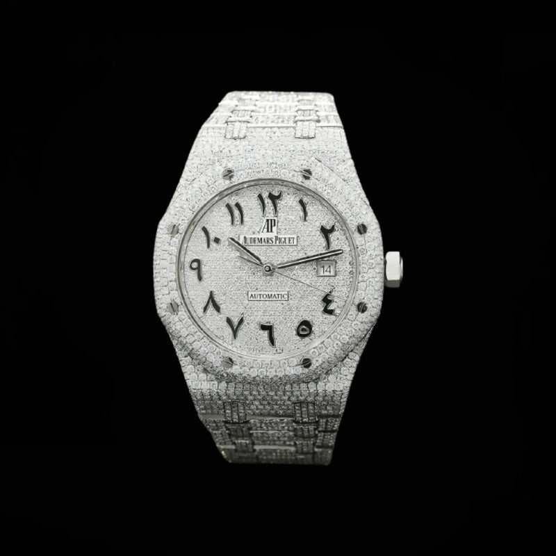 Ap Arabic Dial Iced Out Moissanite Bustdown