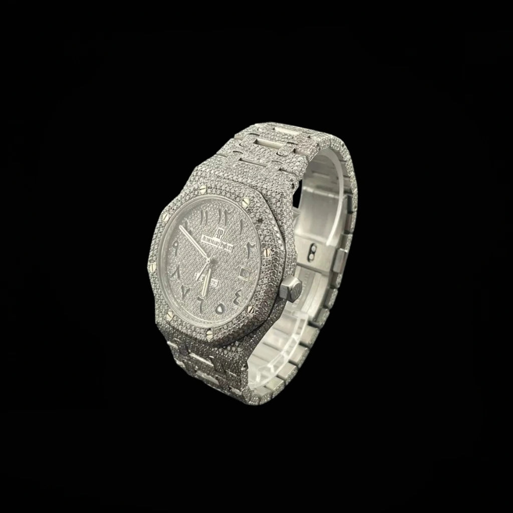 Moissanite Arabic Dial Iced Out Watch