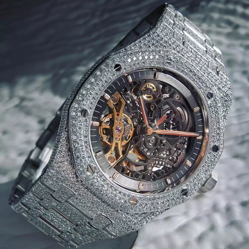 Ap Skeleton Iced Out Moissanite Bustdown