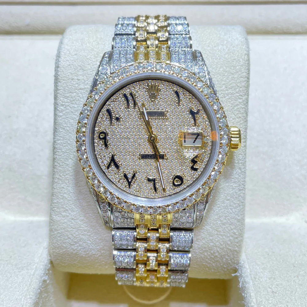 Luxury Men’s Two Tone Arabic Numeral Watch in Gold and Silver – Kingpin Lux