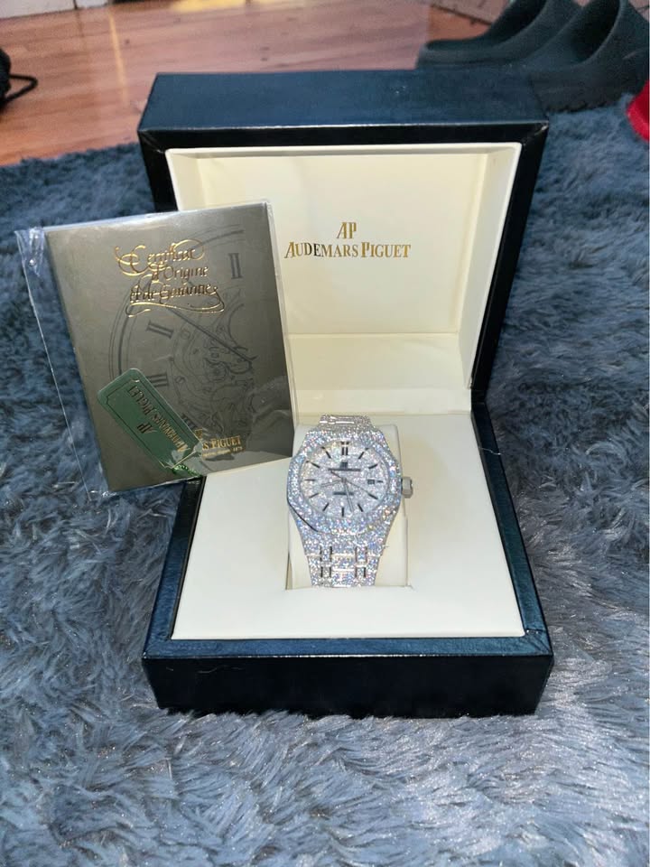 Octagonal Iced Out Moissanite Watch