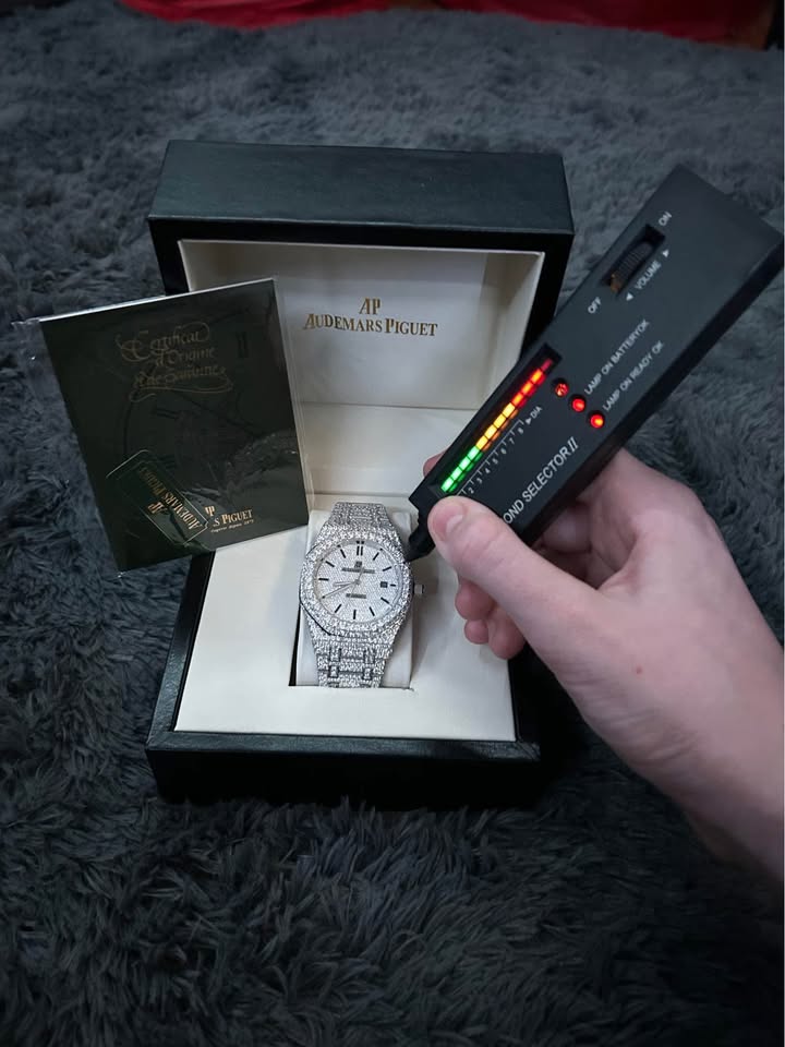 Octagonal Iced Out Moissanite Watch