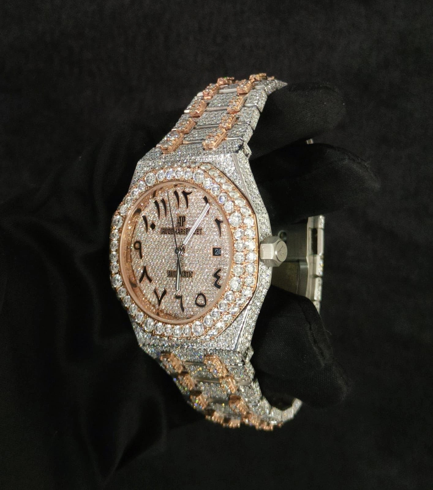 Arabic Dial Bustdown Moissanite Watch