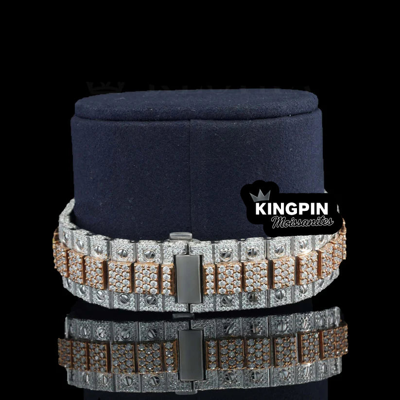 Iced Out Gold Moissanite Watch