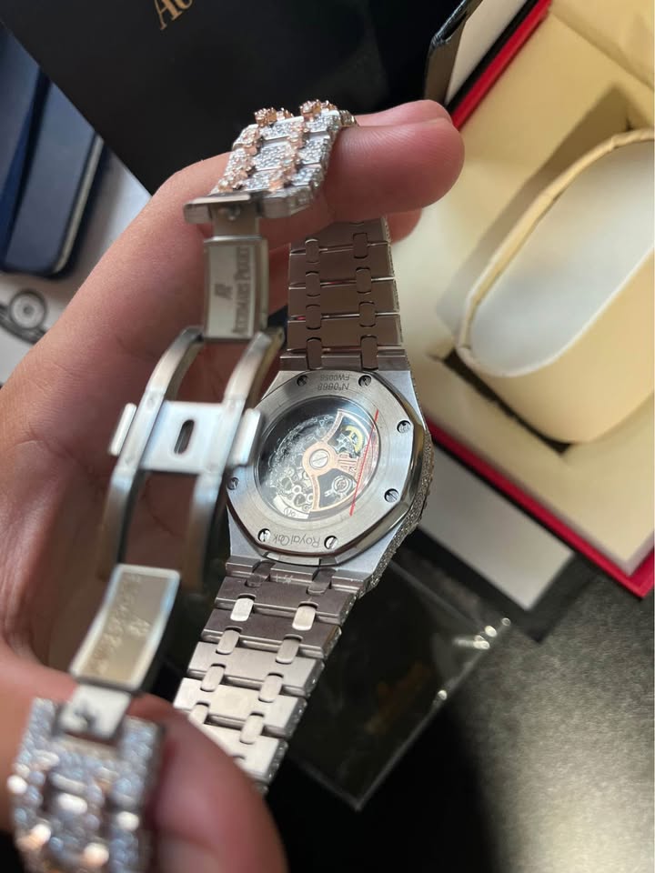 Ap Skeleton Two Tone Lab Diamond Moissanite Bustdown