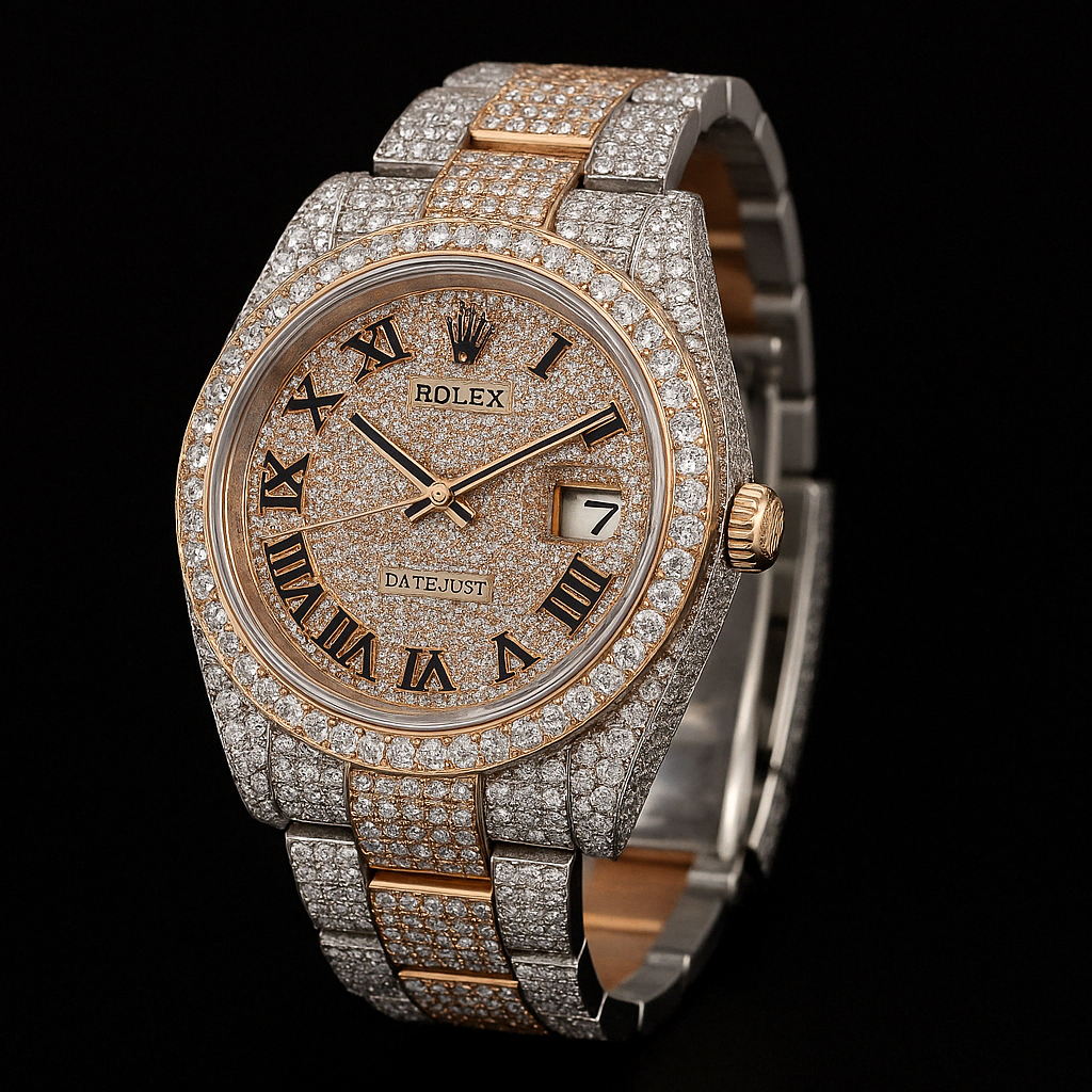 Rolex Two Tone Fully Iced Lab Diamond Bustdown