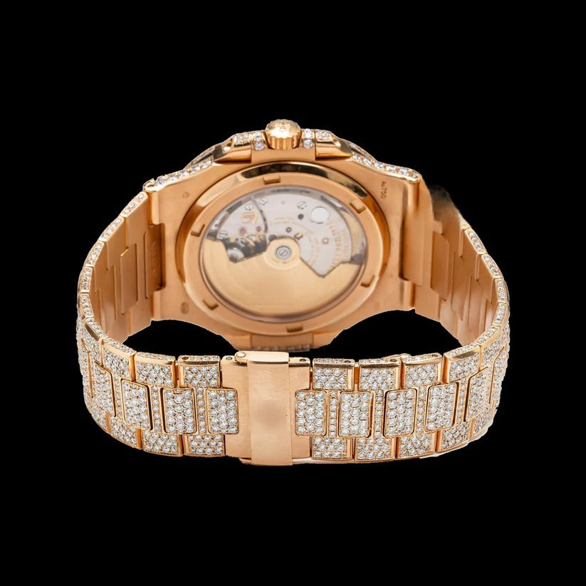 Patek Philippe Gold Iced Out Lab Diamond Moissanite Bustdown