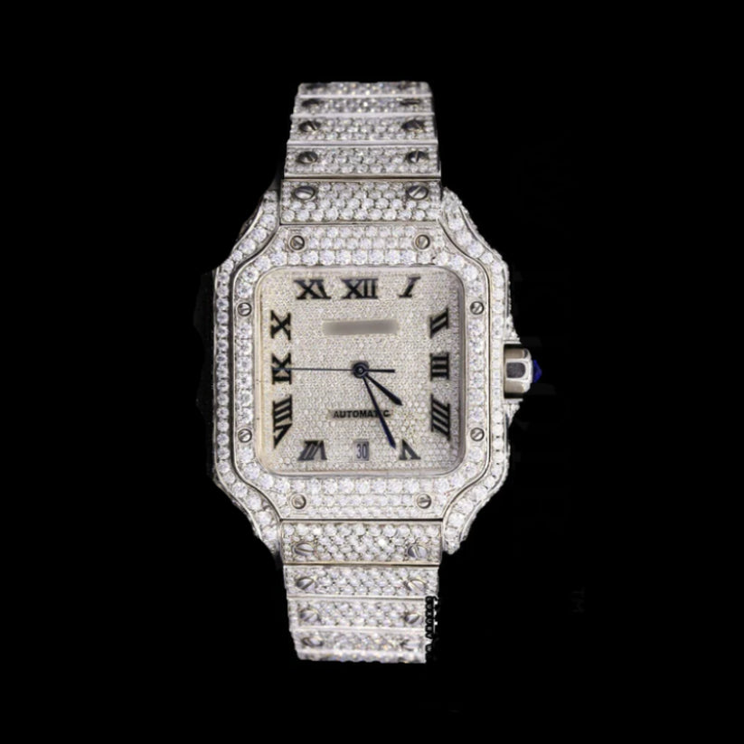 Square Iced Out Moissanite Watch