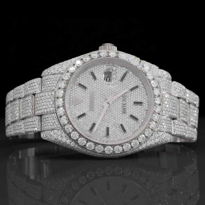 Rolex Fully Iced Out Lab Diamond Moissanite Bustdown