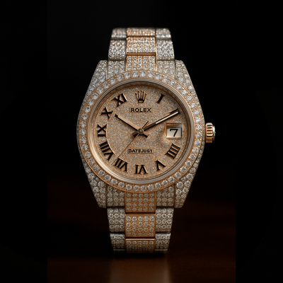 Rolex Two Tone Fully Iced Lab Diamond Bustdown
