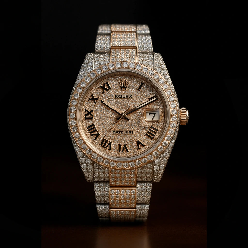 Rolex Two Tone Fully Iced Lab Diamond Bustdown