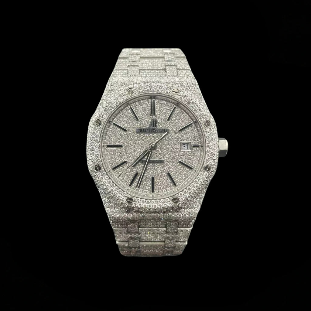 Octagonal Iced Out Moissanite Watch