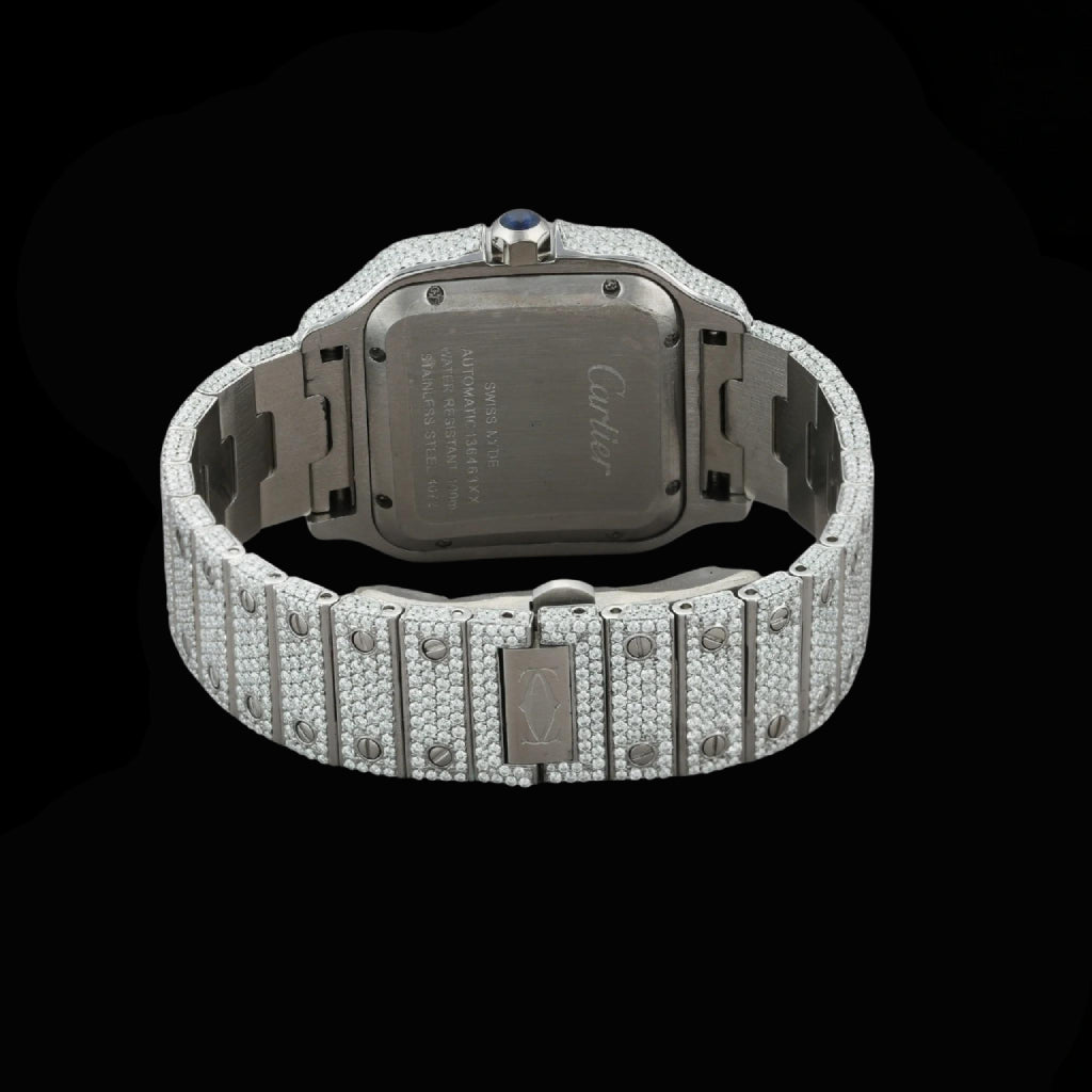 Cartier Two Tone Iced Out Lab Diamond Moissanite Bustdown