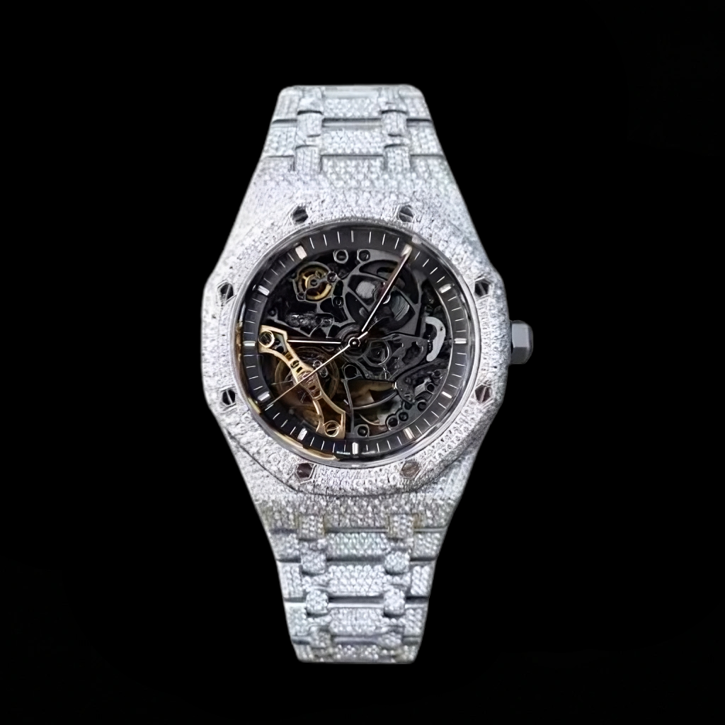 Ap Skeleton Iced Out Moissanite Bustdown