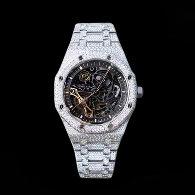 Ap Skeleton Iced Out Moissanite Bustdown