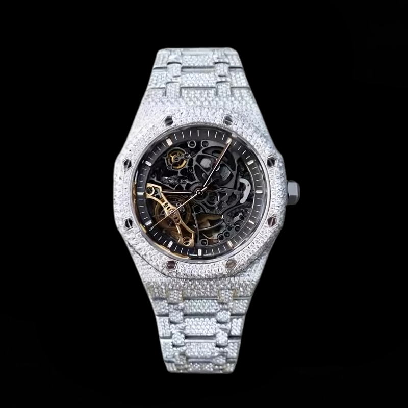 Ap Skeleton Iced Out Moissanite Bustdown