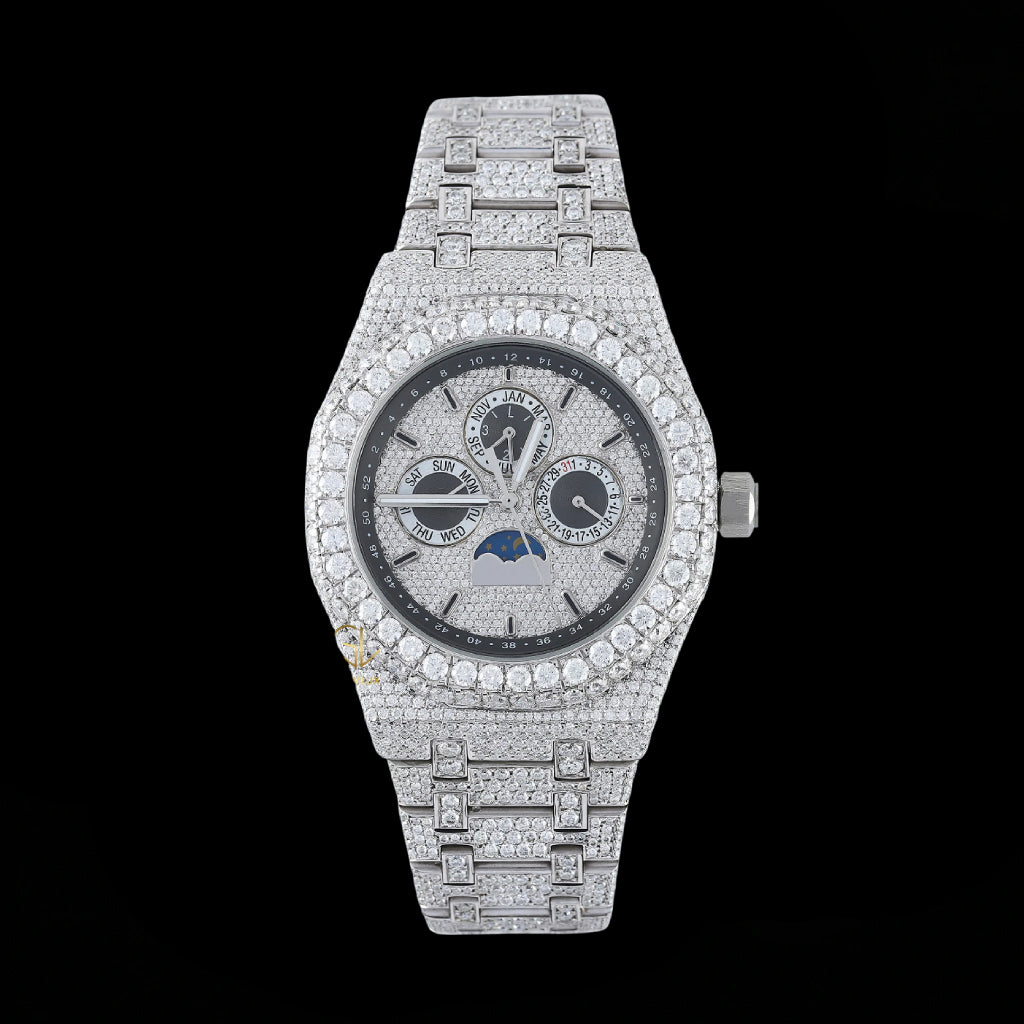Ap Chronograph Iced Out Lab Diamond  Bustdown