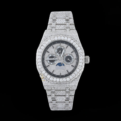Ap Chronograph Iced Out Lab Diamond  Bustdown