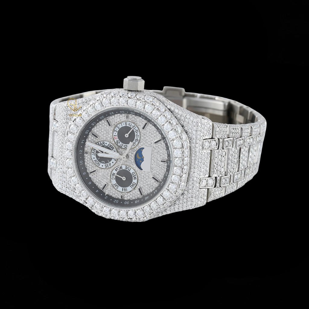 Ap Chronograph Iced Out Lab Diamond  Bustdown