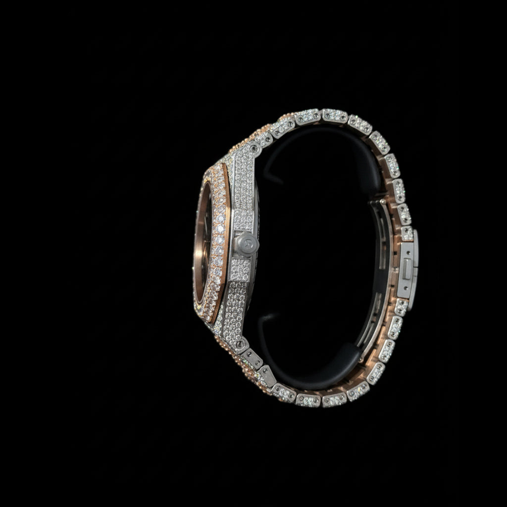 Skeleton Two Tone Moissanite Watch