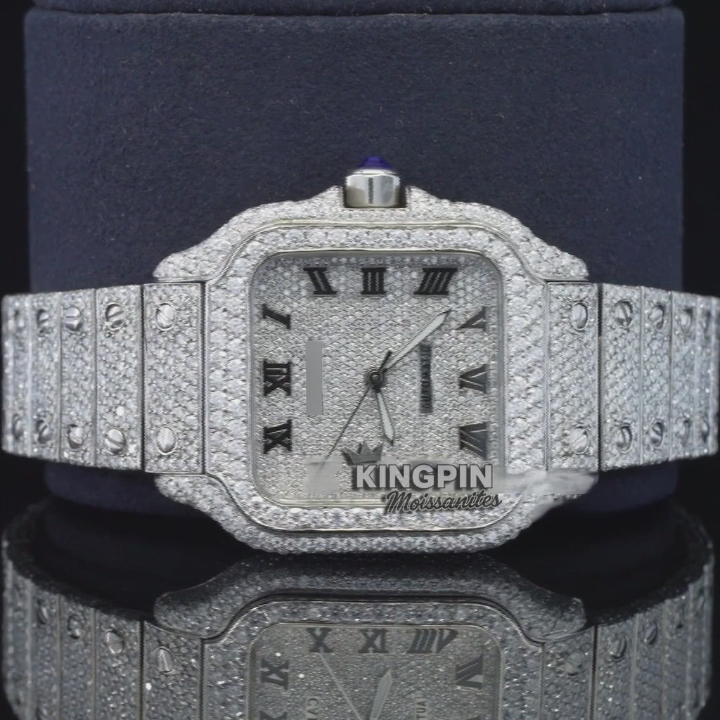 Square Iced Out Moissanite Watch