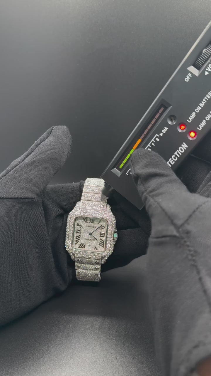 Square Iced Out Moissanite Watch