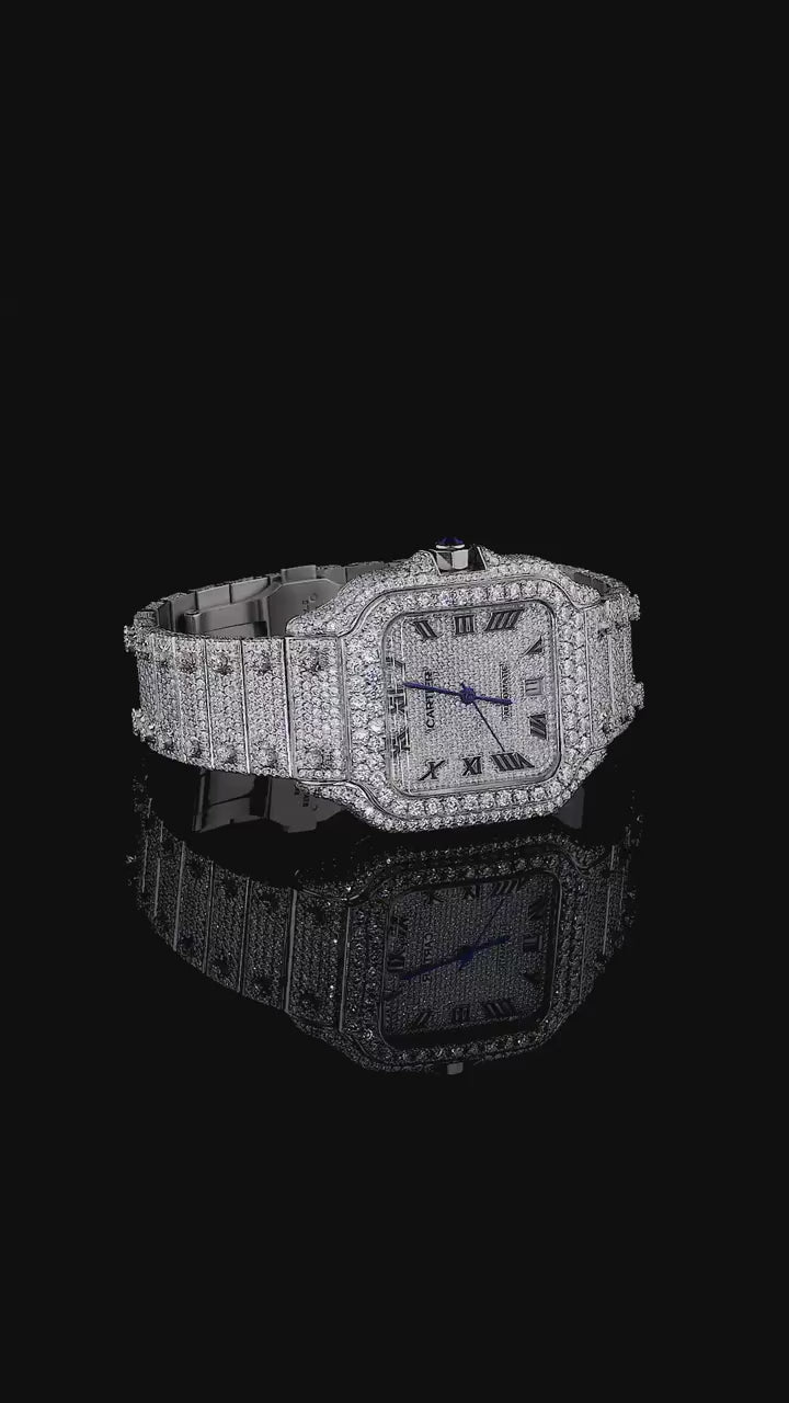 Square Iced Out Moissanite Watch