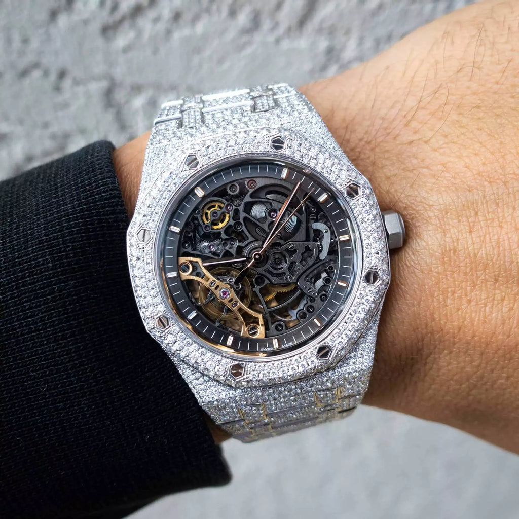 Ap Skeleton Iced Out Moissanite Bustdown