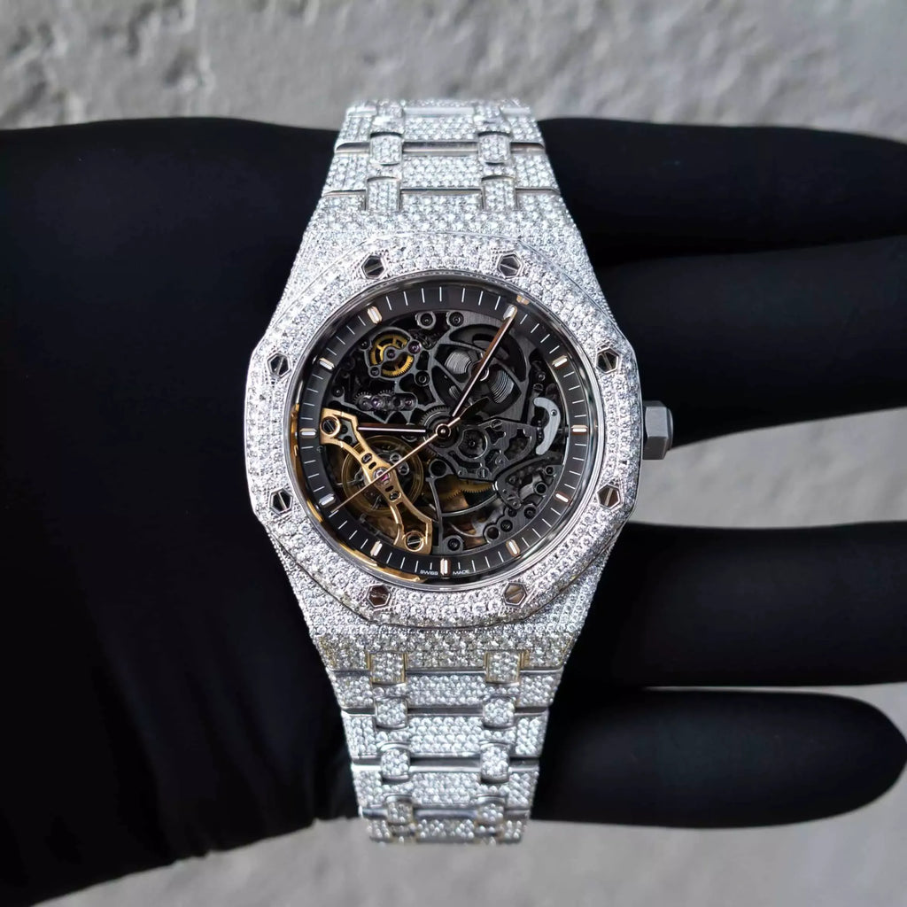 Ap Skeleton Iced Out Moissanite Bustdown