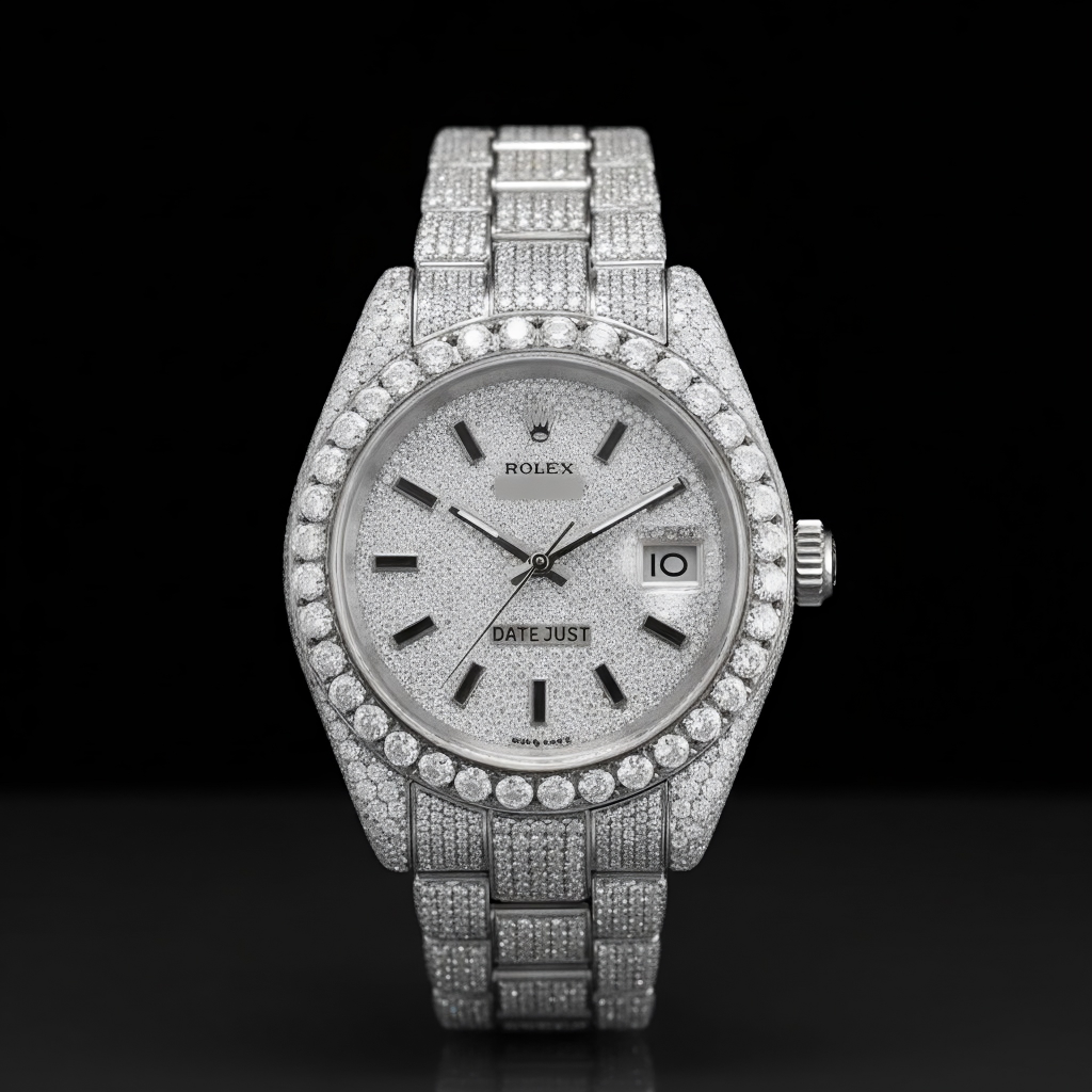 Rolex Moissanite Iced Out Watch