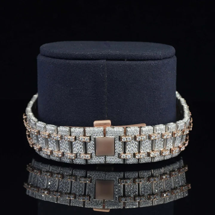 Ap Gold Chronograph Iced Out  Moissanite